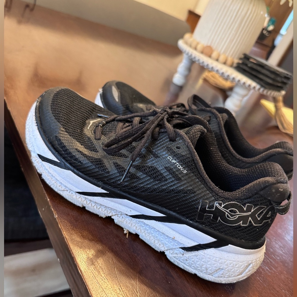 Hoka One One Black and Blue Running Shoe (Single)